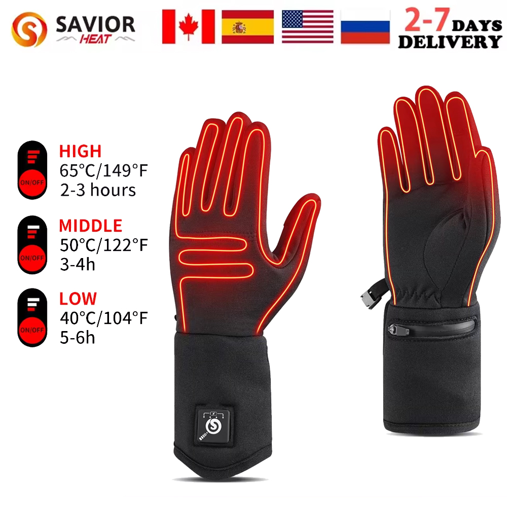 Touch Screen Gloves - Savior Heated Waterproof Windproof Motorcycle Gloves
