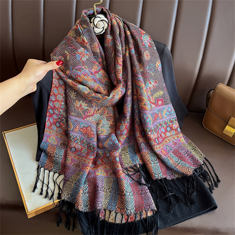 Luxury Embroidery Cashmere Win - đánh giá và giá Shawl Wrap Winter