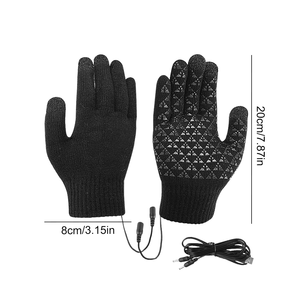 USB Heated Knitted Gloves Full - đánh giá và giá Touch Screen Gloves