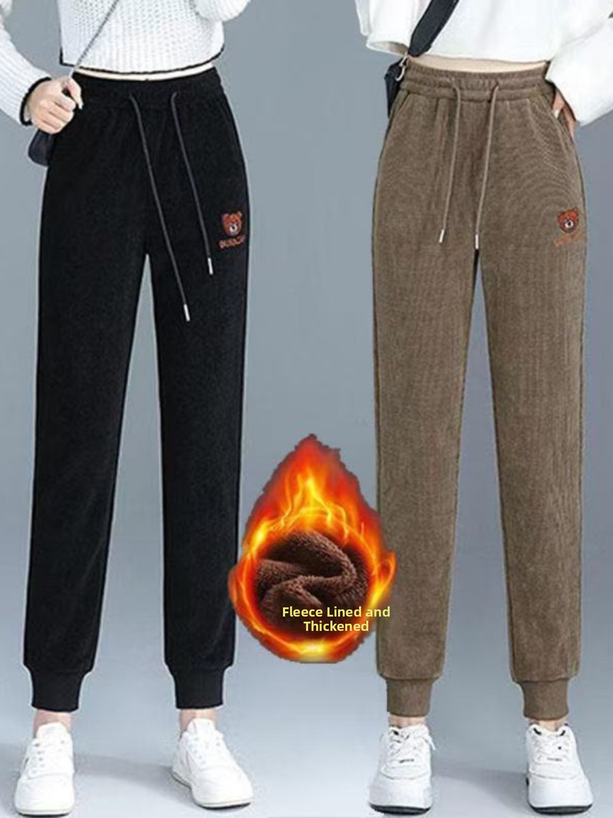High Waist Fleece Lined Thick  - đánh giá và giá Corduroy Pant Warm
