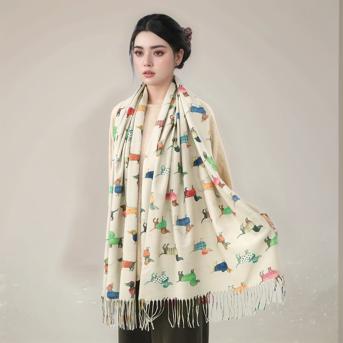 New Cashmere Scarf Shawl Dachs - đánh giá và giá Cashmere Pashmina Wrap