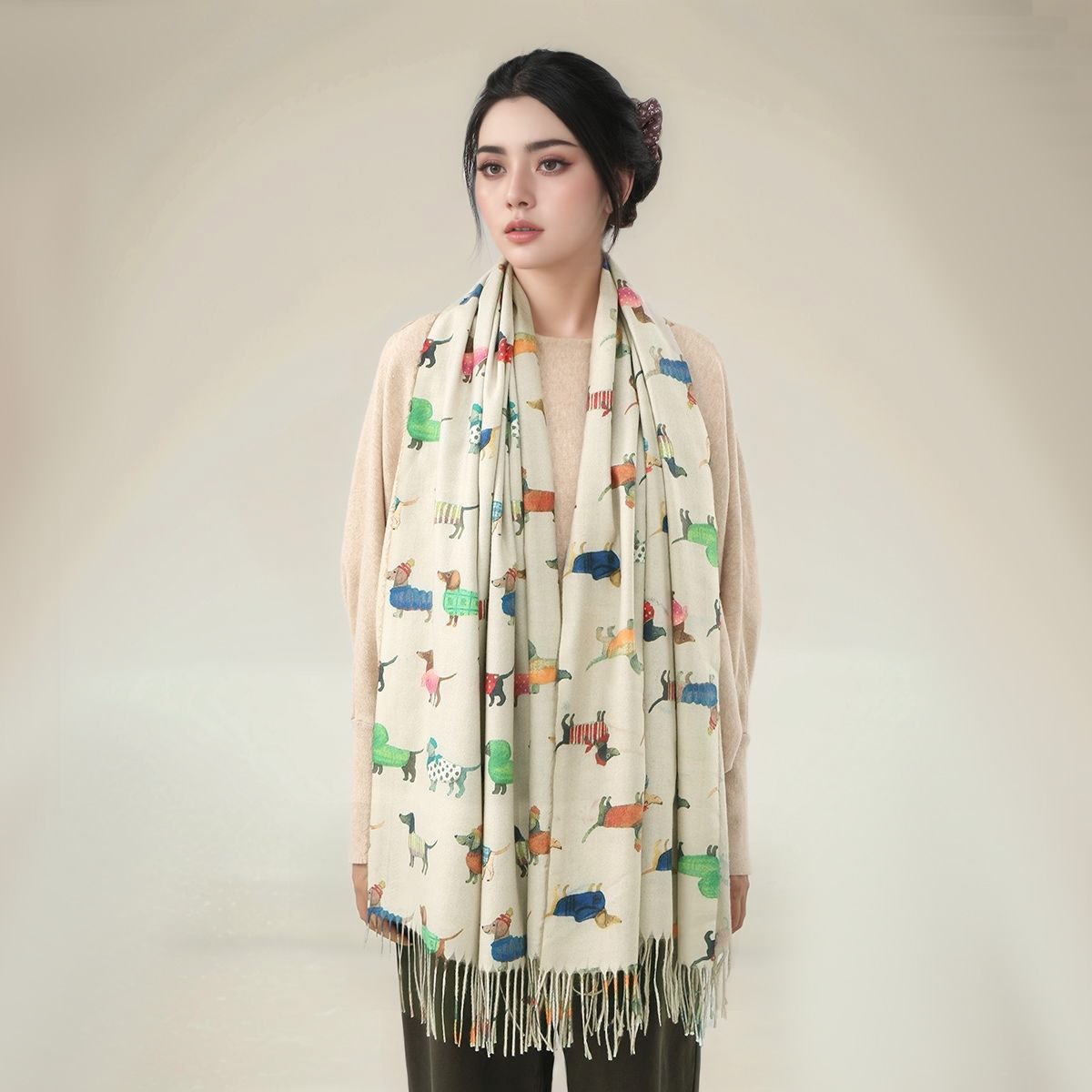 New Cashmere Scarf Shawl Dachs - đánh giá và giá Cashmere Pashmina Wrap
