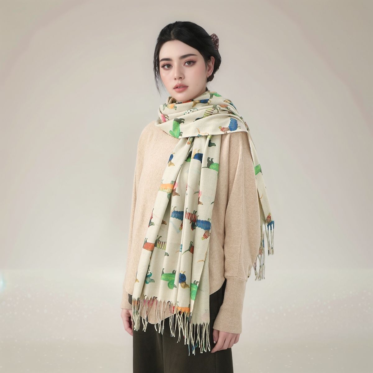 New Cashmere Scarf Shawl Dachs - đánh giá và giá Cashmere Pashmina Wrap