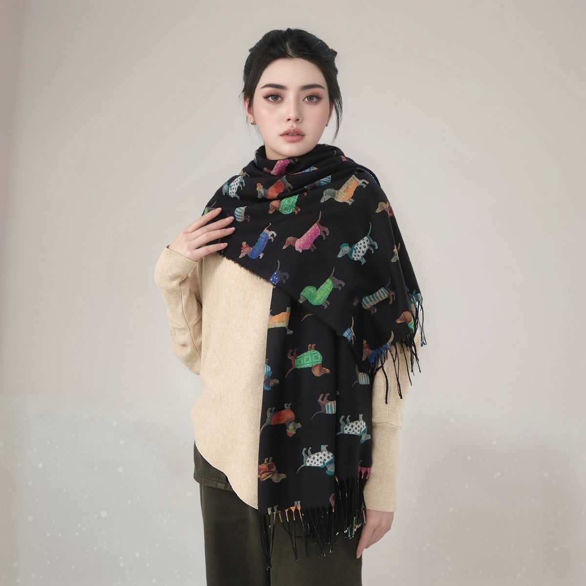 New Cashmere Scarf Shawl Dachs - đánh giá và giá Cashmere Pashmina Wrap