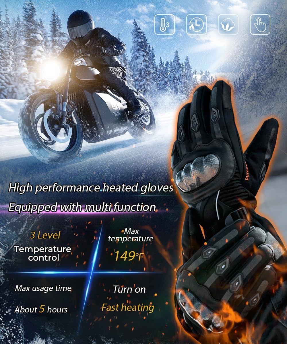 Heated Gloves with 3 Heat Sett - đánh giá và giá Touch Screen Gloves