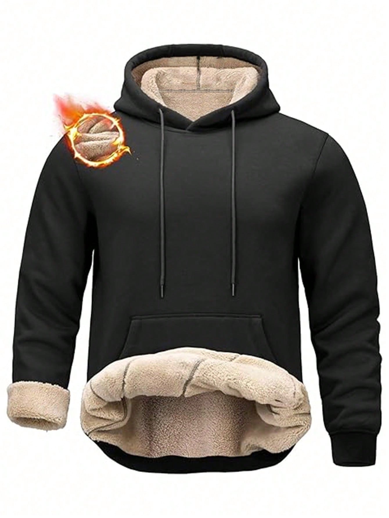 Men's Black Sherpa-Lined Hoodi - đánh giá và giá Sherpa Hoodie Fleece