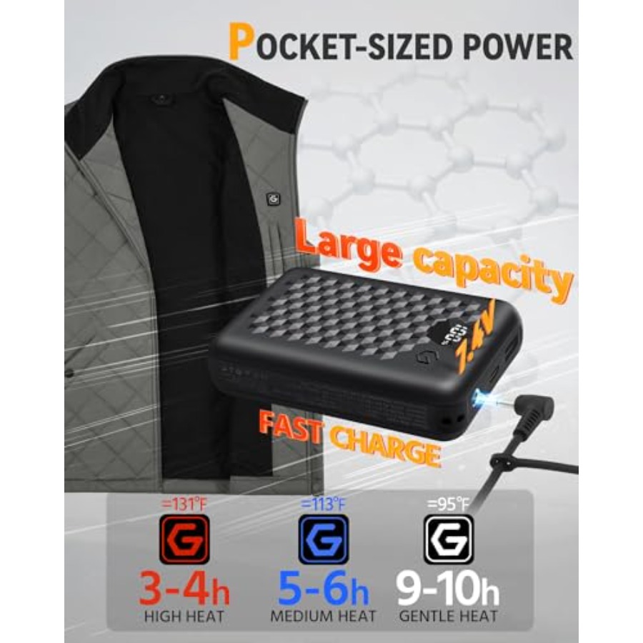 Wulcea Graphene Heated Vest Fo - đánh giá và giá Heated Vest Battery
