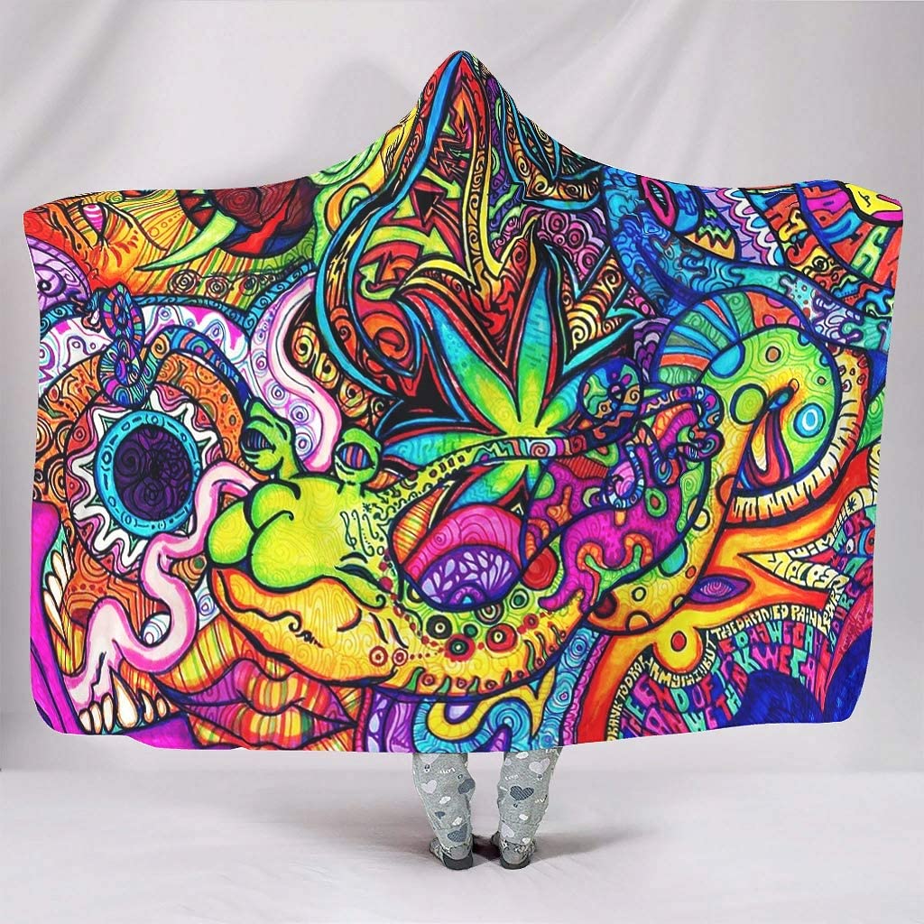 Abstract Bright Trippy Rainbow - đánh giá và giá Sherpa Hoodie Fleece