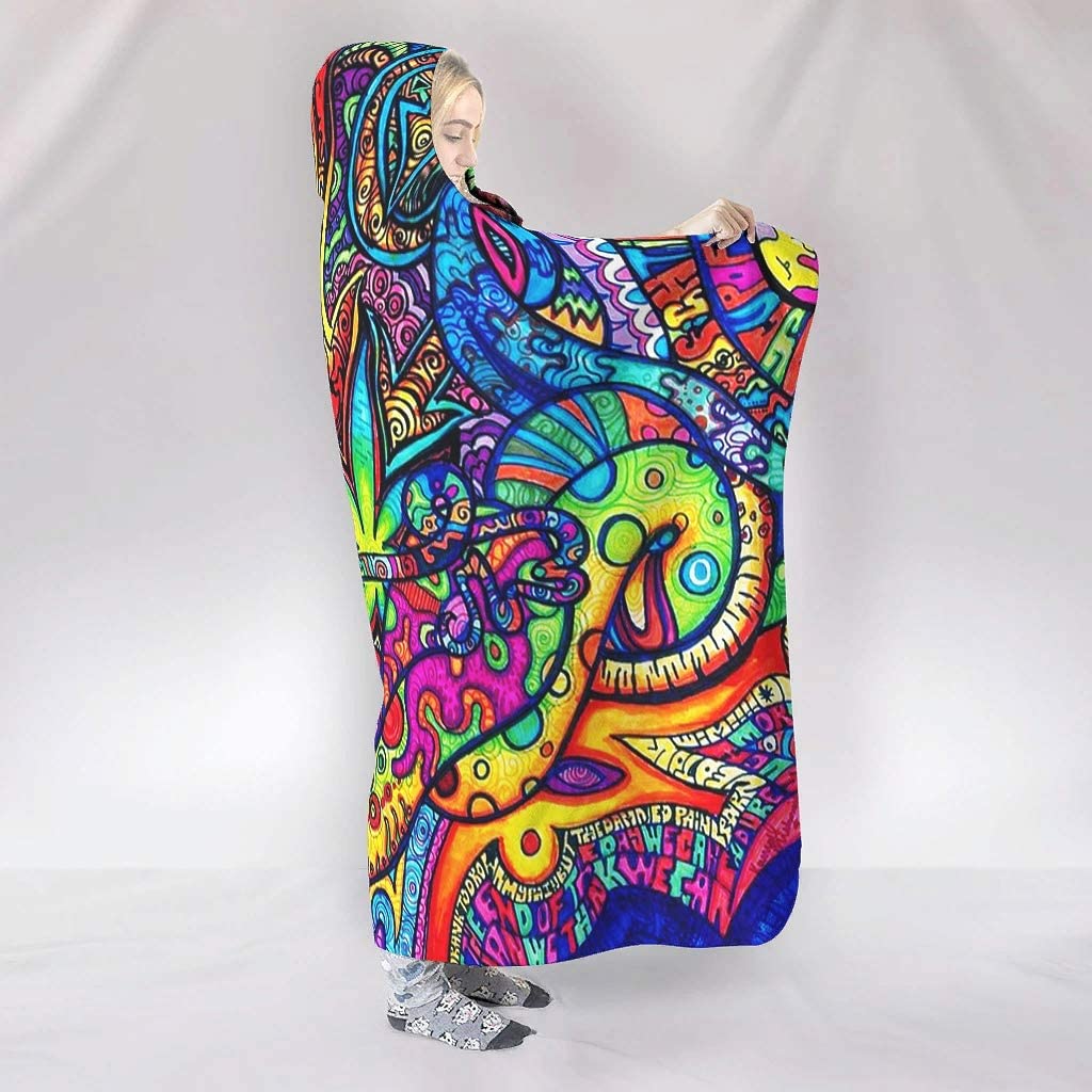 Abstract Bright Trippy Rainbow - đánh giá và giá Sherpa Hoodie Fleece