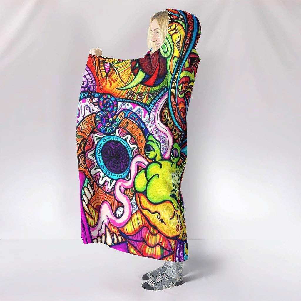 Abstract Bright Trippy Rainbow - đánh giá và giá Sherpa Hoodie Fleece