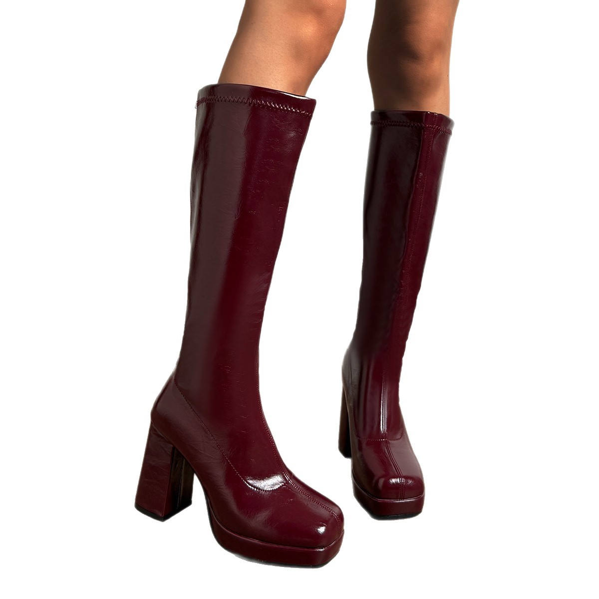 Wine Red Knee High Boots, Knig - đánh giá và giá Waterproof Winter Boot