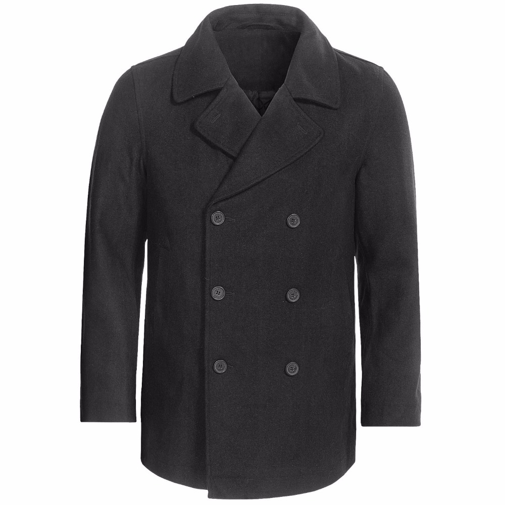 Custom Made Charcoal grey Pea  - đánh giá và giá Wool Coat Peacoat