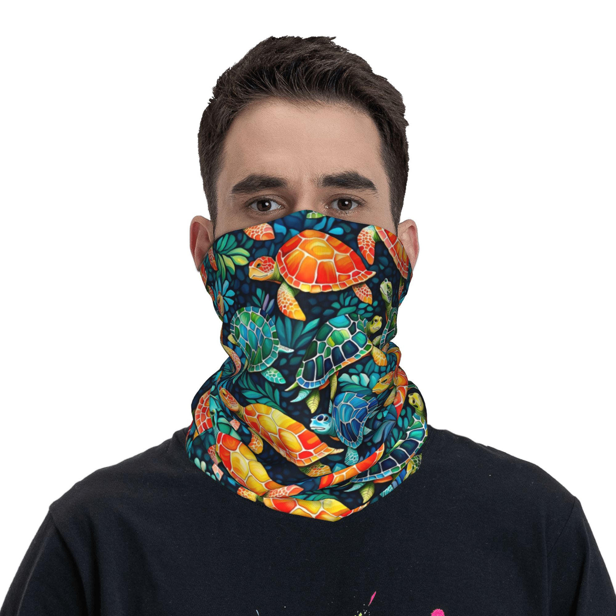 Custom Funny Colorful Sea Turt - đánh giá và giá Neck Gaiter Fleece