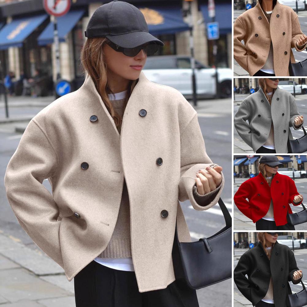 Women's Winter Cropped Wool Co - đánh giá và giá Wool Coat Peacoat