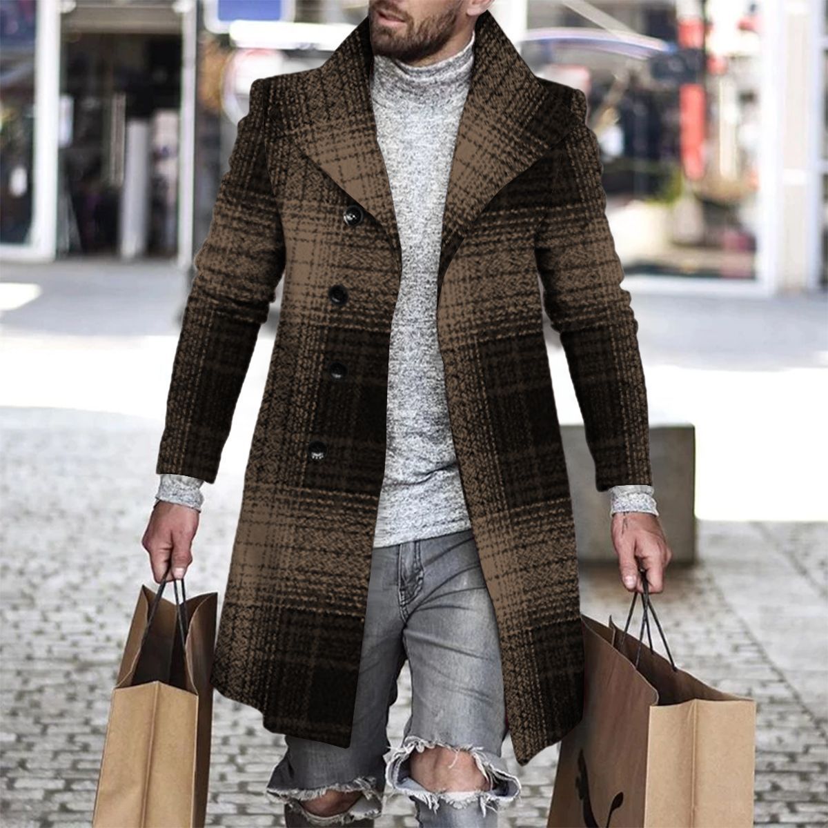 2025 Long Coat Men Mens Wool J - đánh giá và giá Wool Coat Peacoat