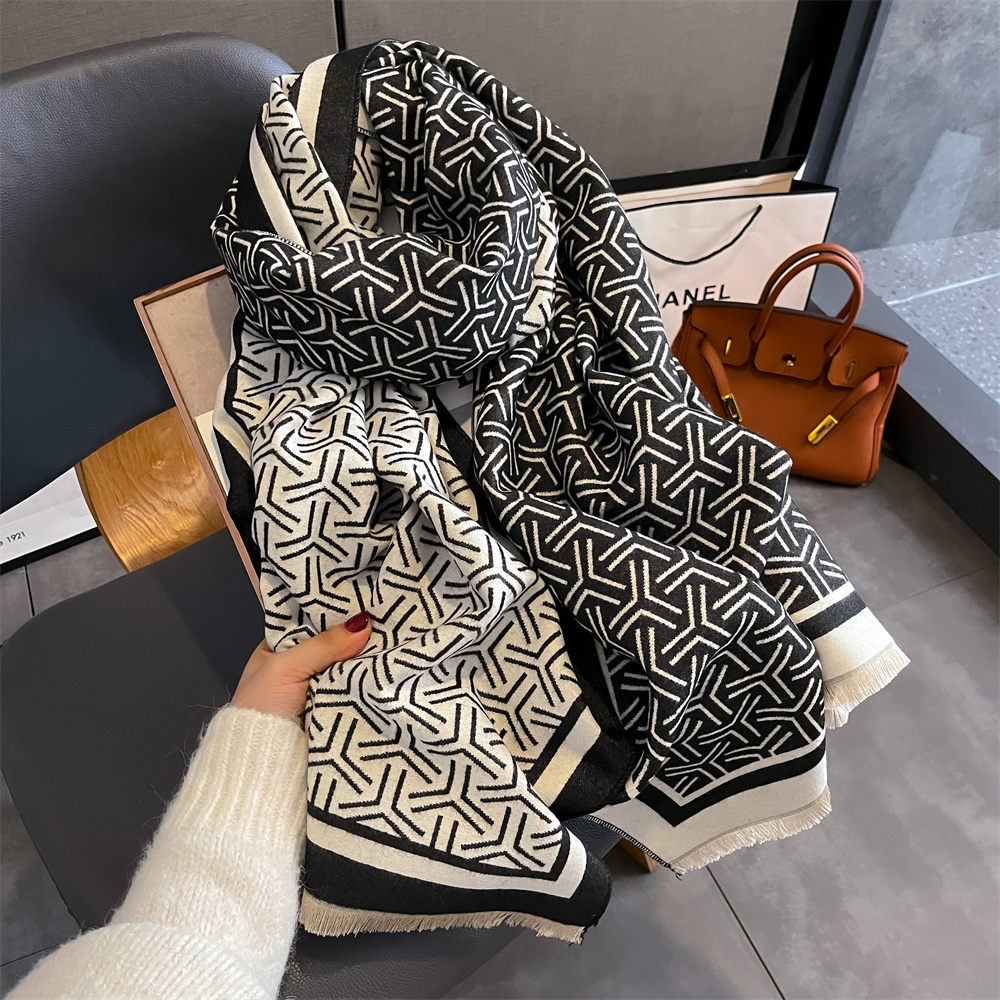 Luxury Cashmere Stripe Scarf W - đánh giá và giá Cashmere Pashmina Wrap