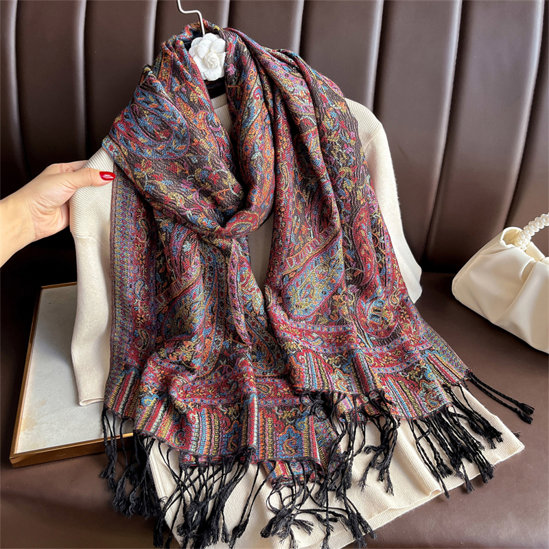 Luxury Embroidery Cashmere Win - đánh giá và giá Shawl Wrap Winter